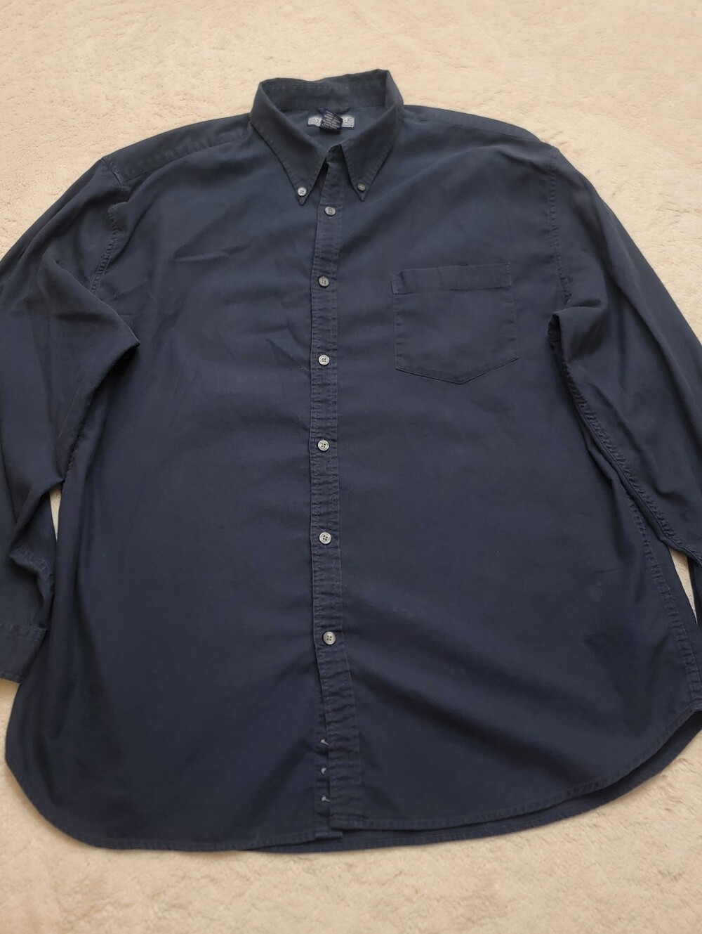 Vintage 90s Structure Mens XL Button Up Shirt Long Sleeve Black Cotton